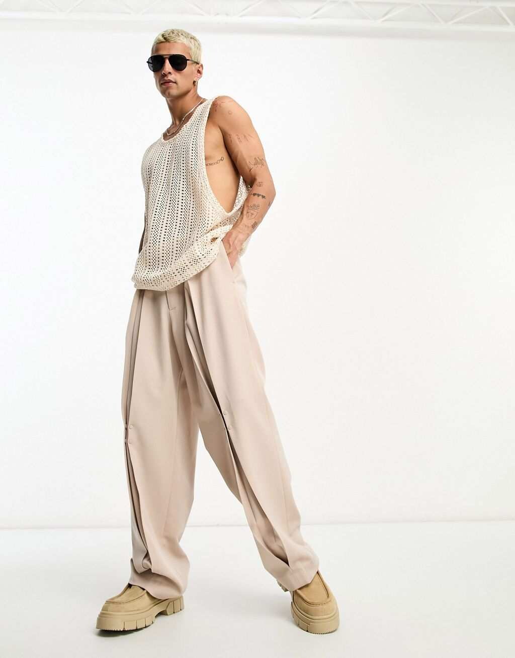 

Широкие элегантные брюки ASOS DESIGN с каменными складками
