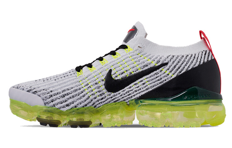 

Air VaporMax Flyknit 3 Белый Черный Вольт Ярко-Малиновый