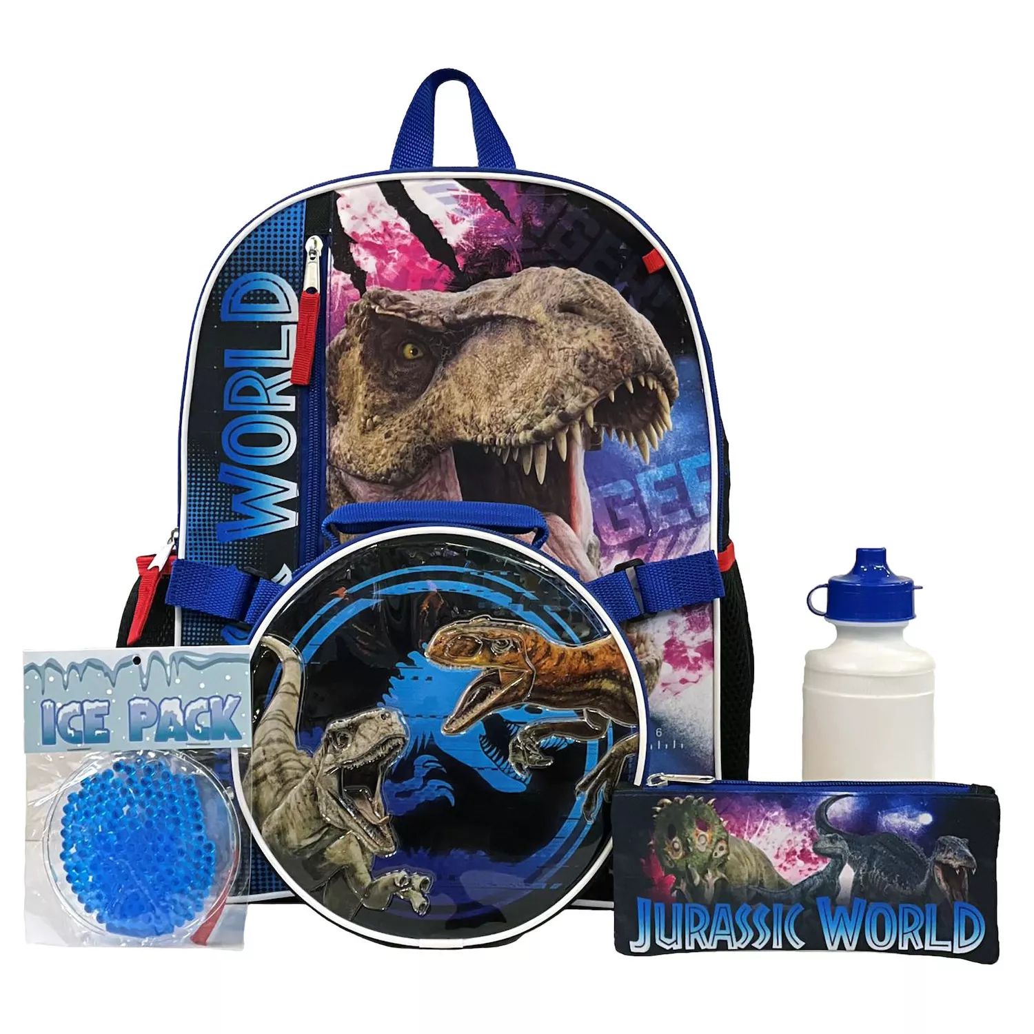 Детский набор рюкзаков из 5 предметов с изображением динозавра из парка Юрского периода