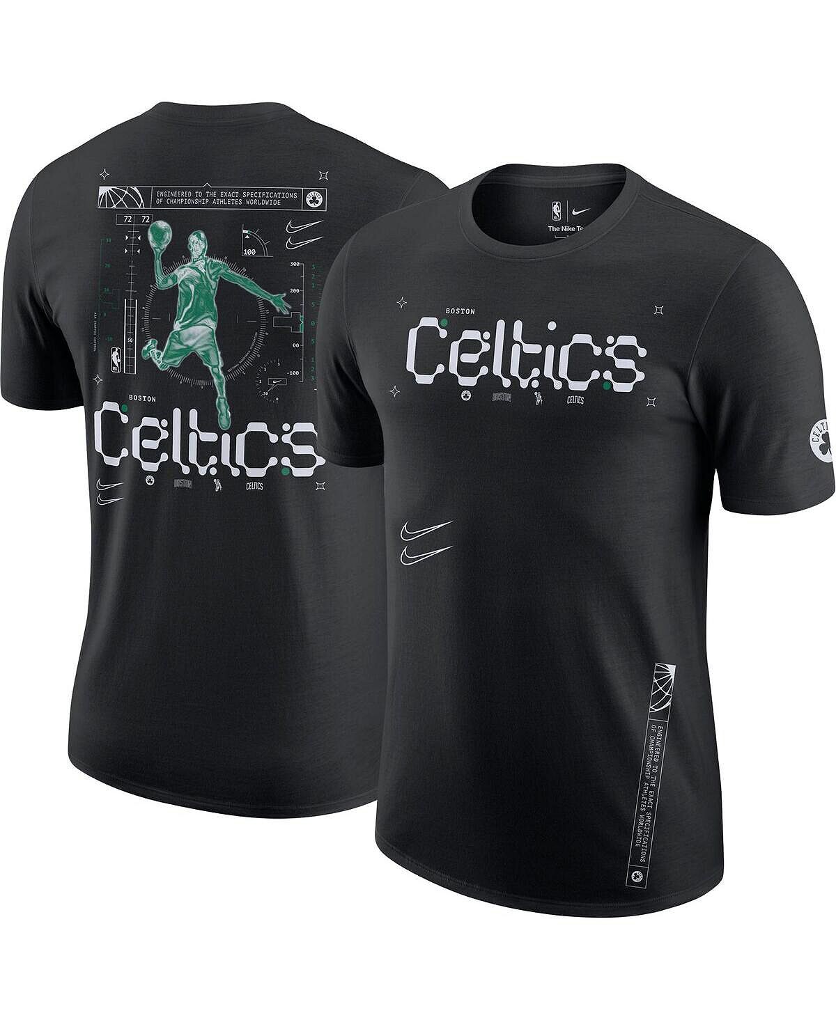 

Мужская черная футболка Boston Celtics Courtside Air Traffic Control Max90 Nike, Черный