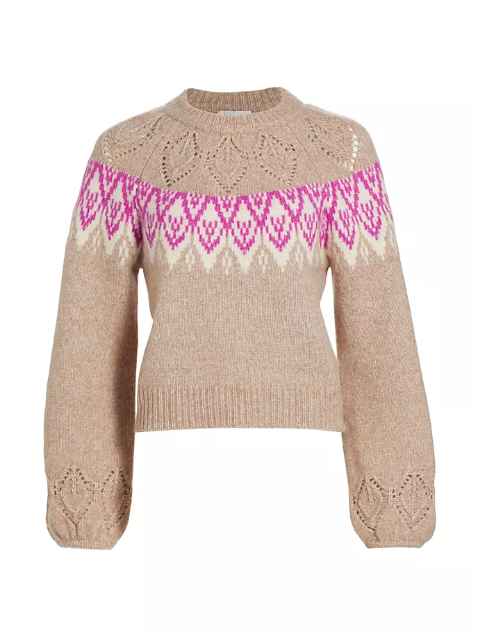 Свитер в стиле Fair Isle от Hannah Pointelle Dh New York, цвет magenta combo