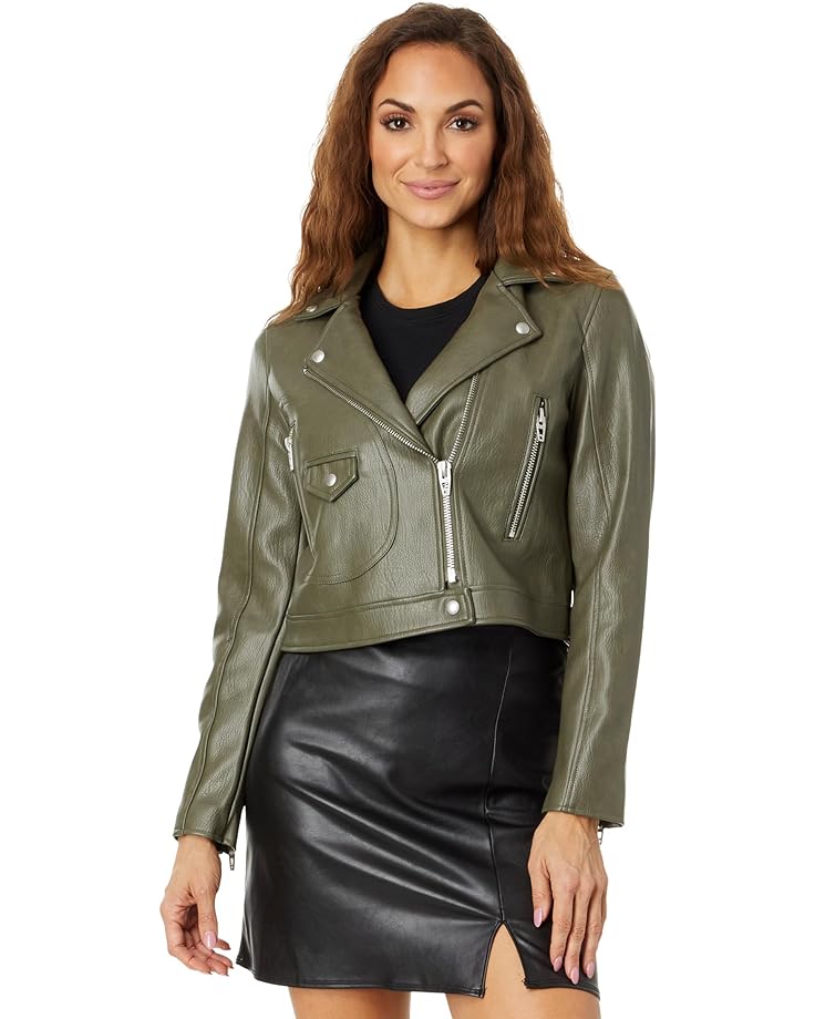 Куртка Blank NYC Vegan Leather Moto, зеленый куртка faux leather moto jacket blank nyc цвет natural light