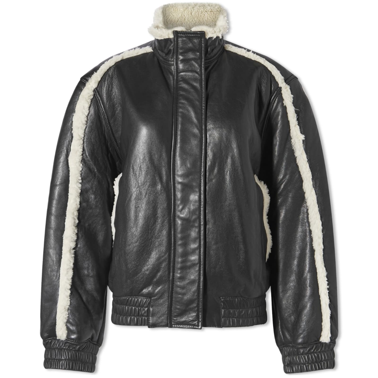 Куртка Samsøe Samsøe Meadow Leather Bomber, черный цена и фото
