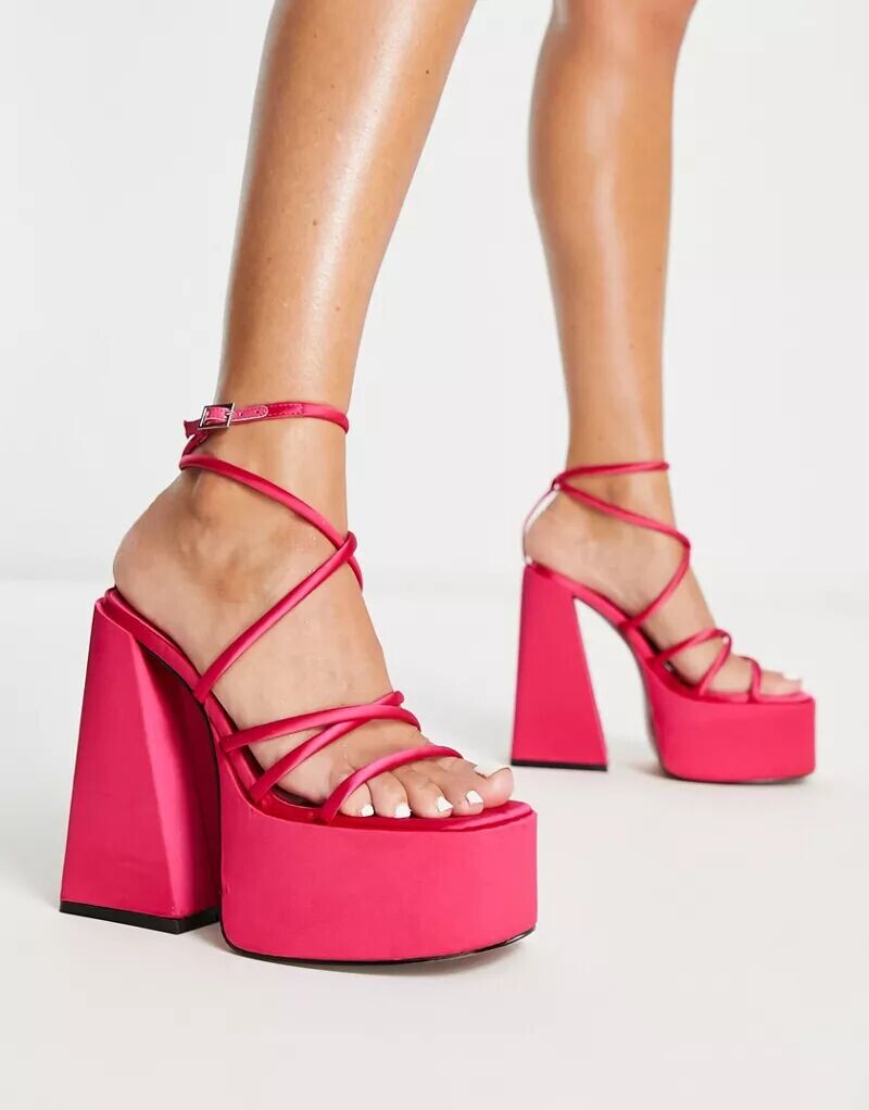 

Розовые босоножки на экстремальном каблуке на платформе ASOS Nutcracker
