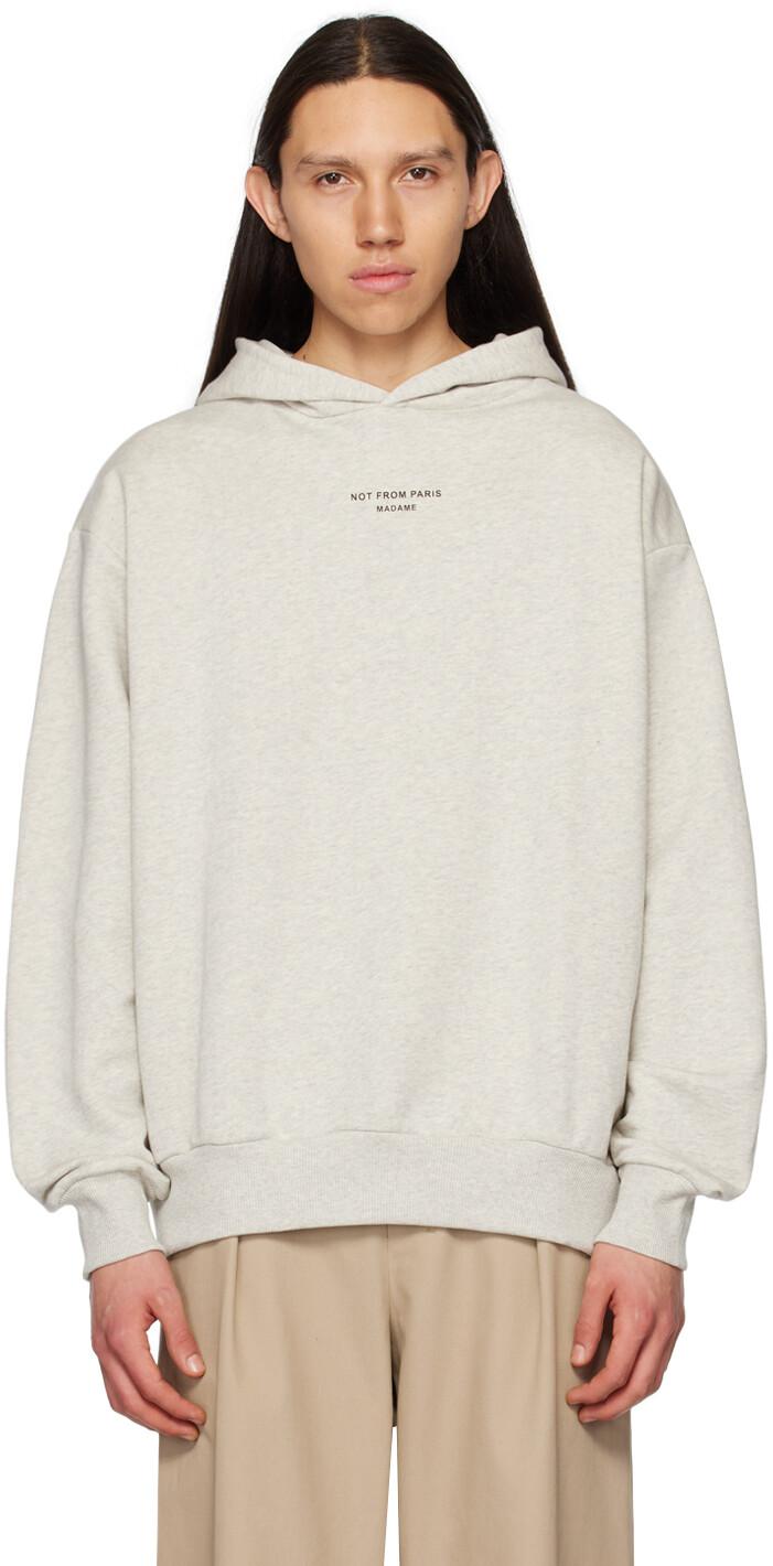 

Серый - Худи Le Hoodie с надписью Drole De Monsieur