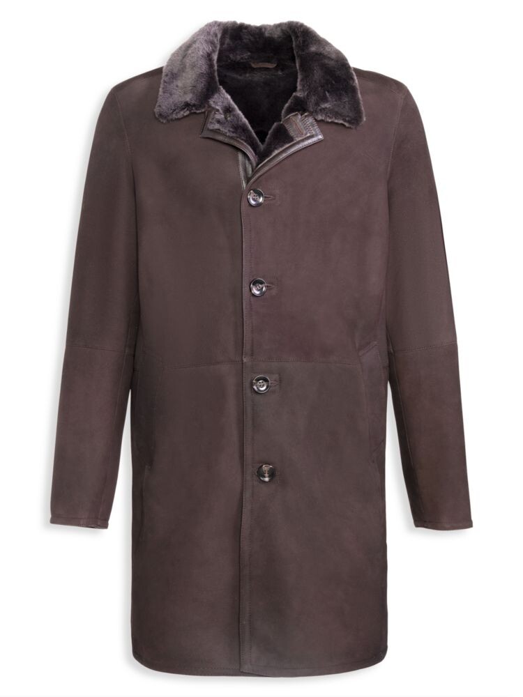 

Кожаный тренч из овчины и овчины Wolfie Furs, цвет Brown Frost