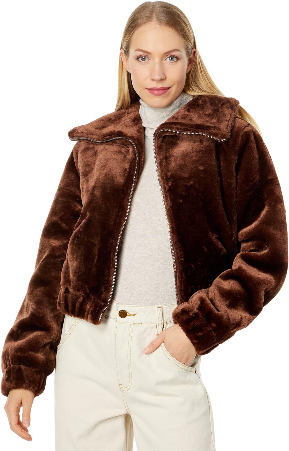 

Куртка Faux Fur Bomber in Self Care Blank NYC, коричневый