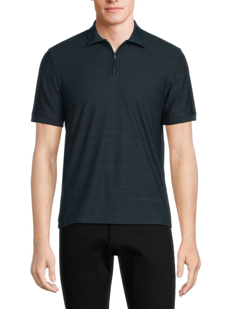 

Рубашка-поло с застежкой-молнией и принтом Kenneth Cole, цвет Medium Teal