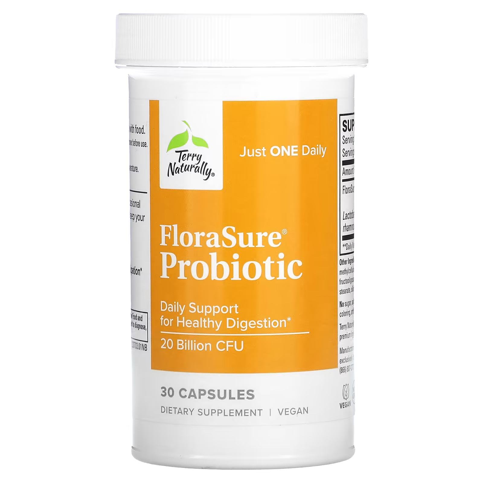 цена Пищевая добавка Terry Naturally Пробиотик FloraSure 20 миллиардов КОЕ, 30 капсул
