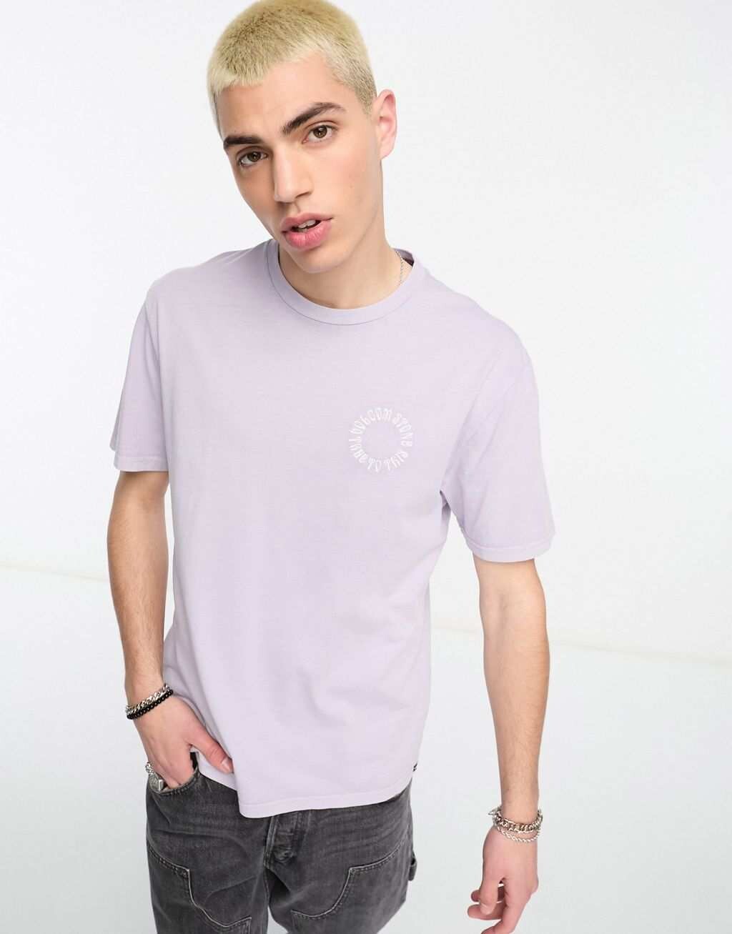 

Сиреневая футболка Volcom с круглым логотипом, Фиолетовый