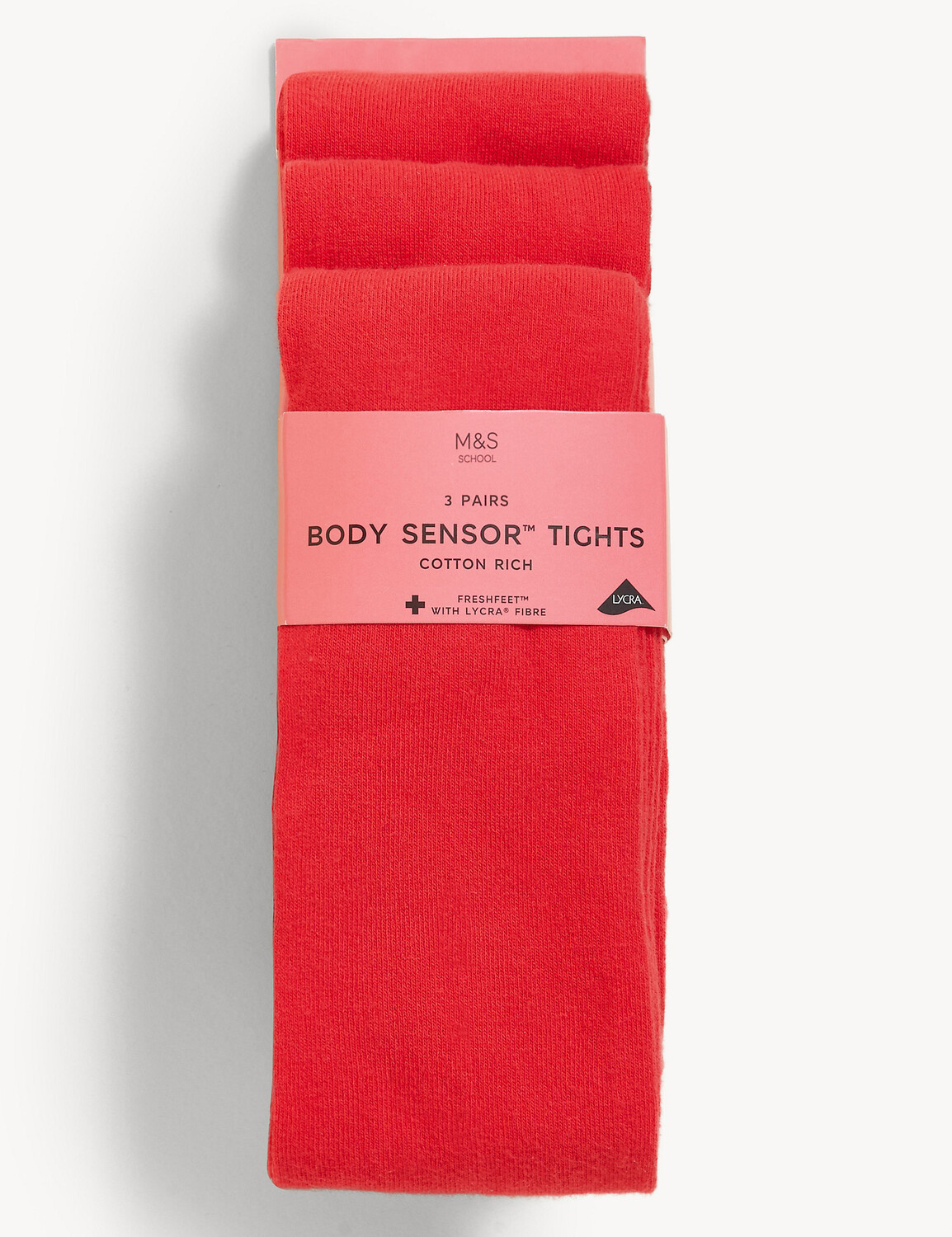

3 упаковки школьных тайтс Body Sensor (2–16 лет) Marks & Spencer, красный