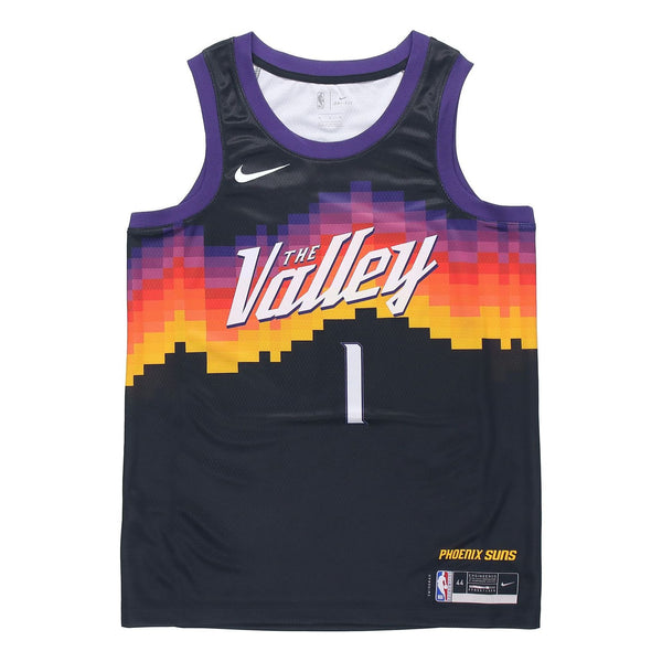 Майка Nike NBA Retro Jersey Vest SW Fan Edition Phoenix Suns Devin Booker 1 Black, черный 2021 new mens american basketball phoenix devin booker jersey