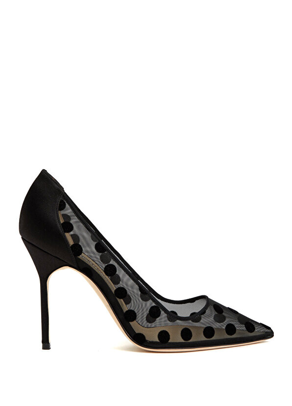 

Черные туфли на шпильке в горошек Manolo Blahnik