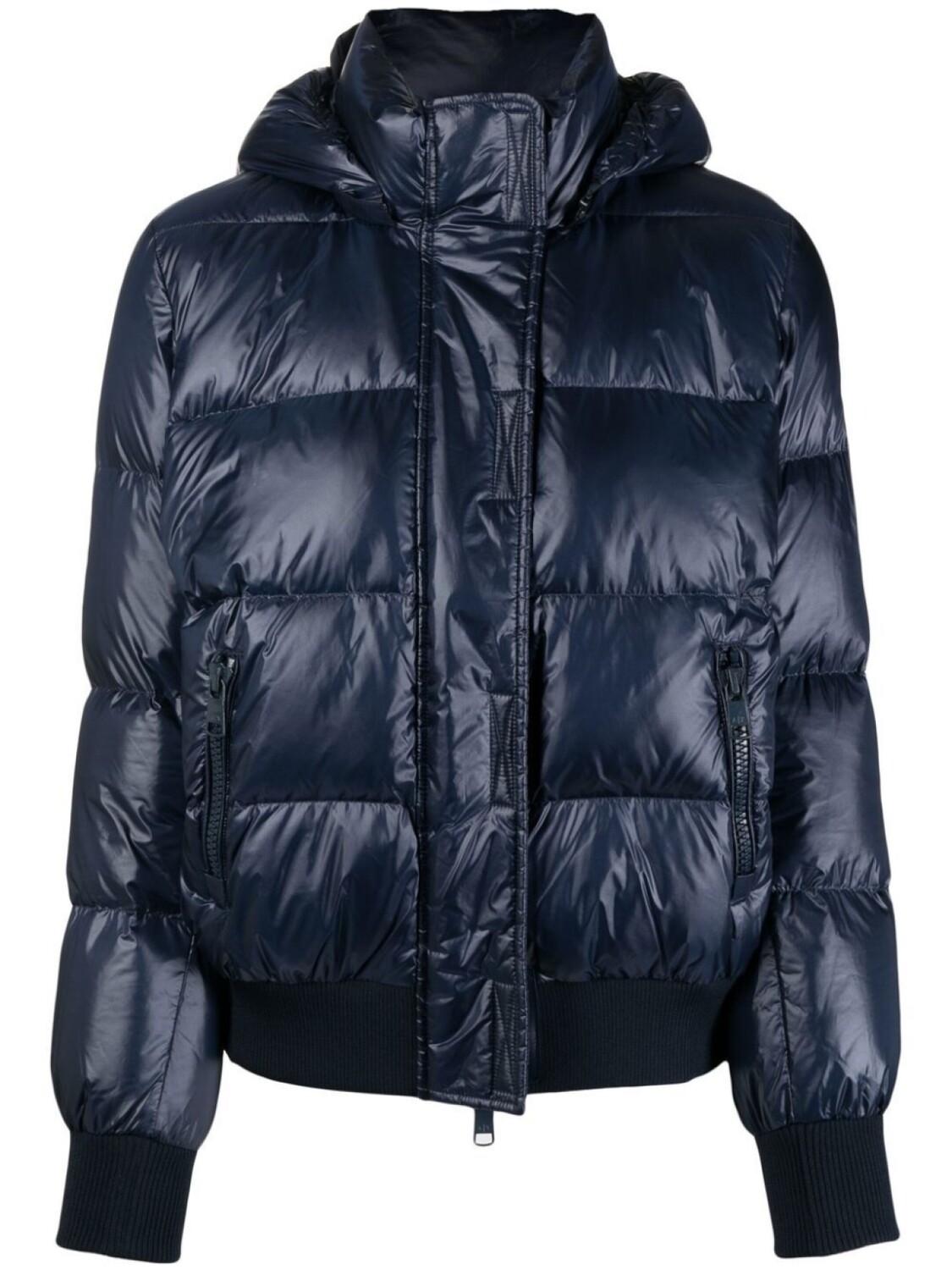 

Armani Exchange пуховик с нашивкой-логотипом, синий