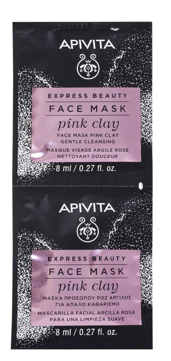 цена Apivita Express Beauty Pink Clay медицинская маска, 2 шт.
