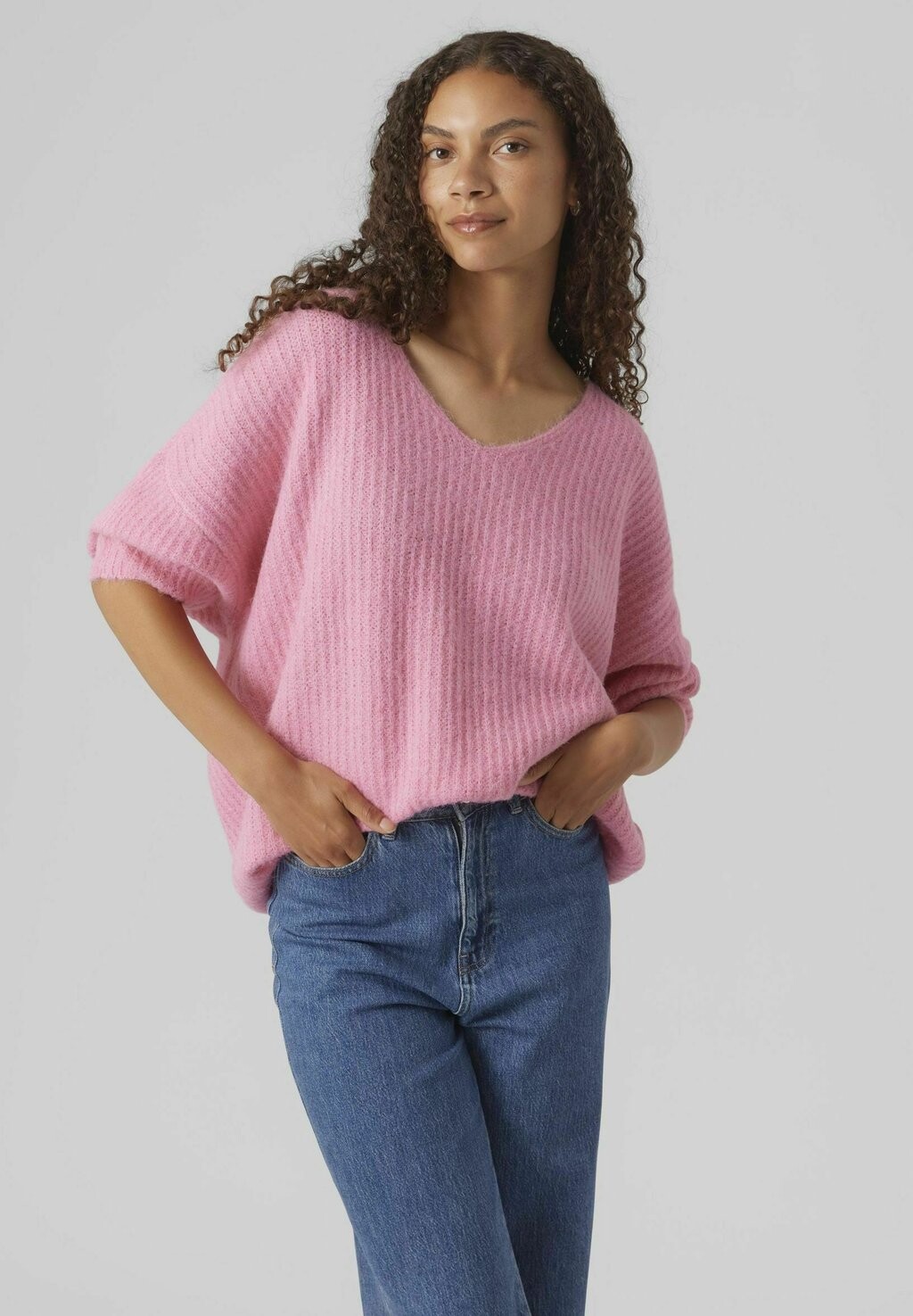 

Свитшот Vero Moda VMJULIE 7/8 V-NECK GA REP EXC, цвет sachet pink