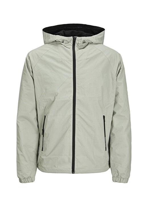 

Светло-серое мужское пальто с капюшоном Jack & Jones