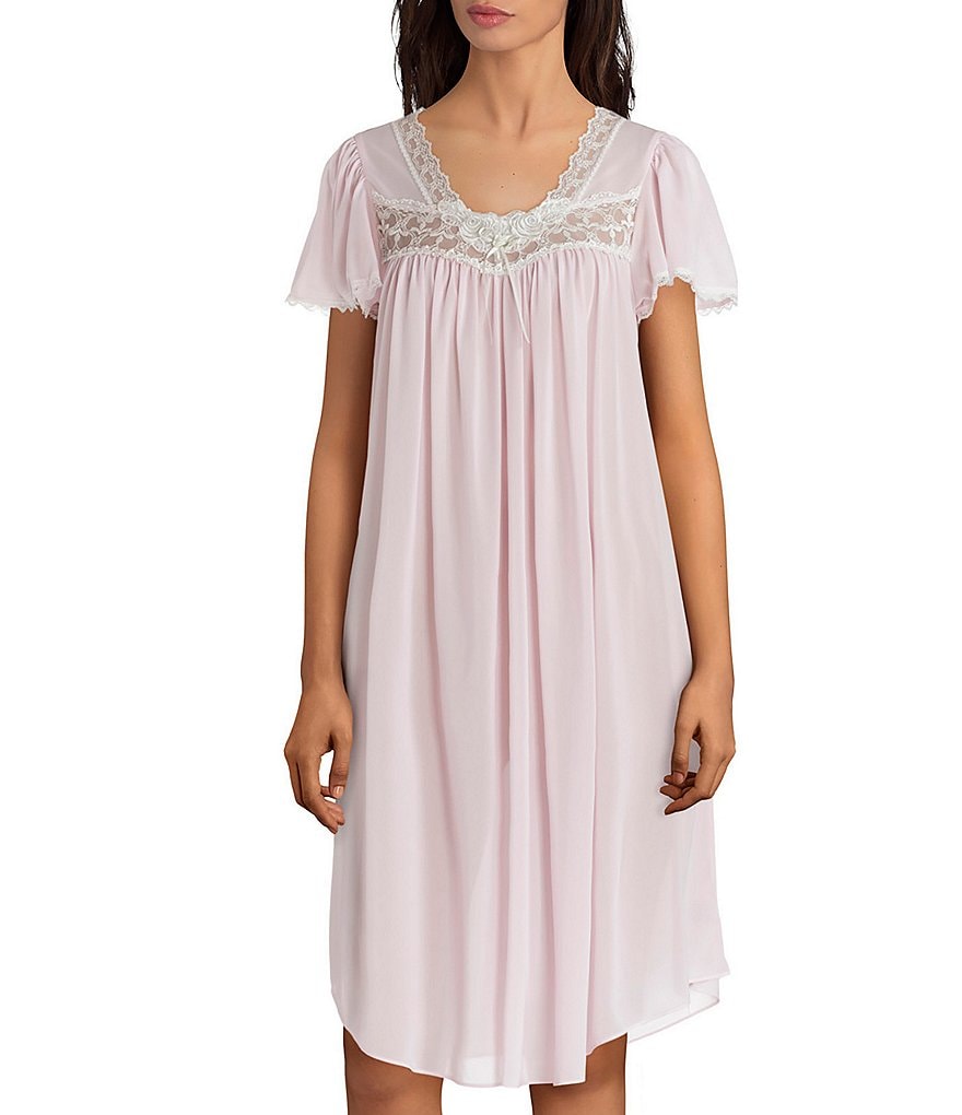 цена Однотонная короткая ночная рубашка Miss Elaine Silk Essence, розовый