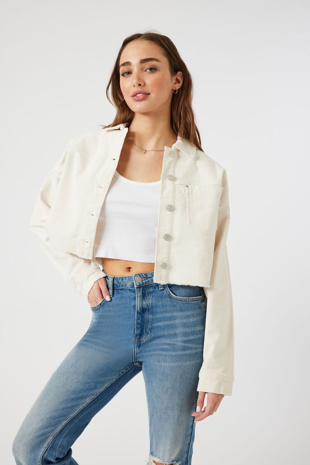 

Вельветовая укороченная куртка Trucker Forever 21
