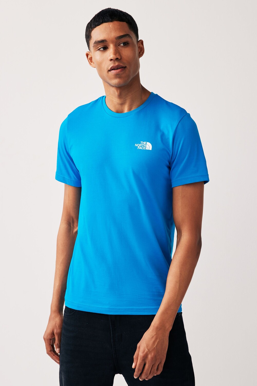 

Мужская простая футболка с коротким рукавом и куполом The North Face, синий