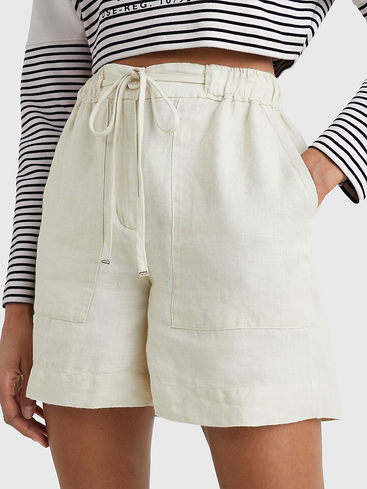

Однотонные льняные шорты Tommy Hilfiger