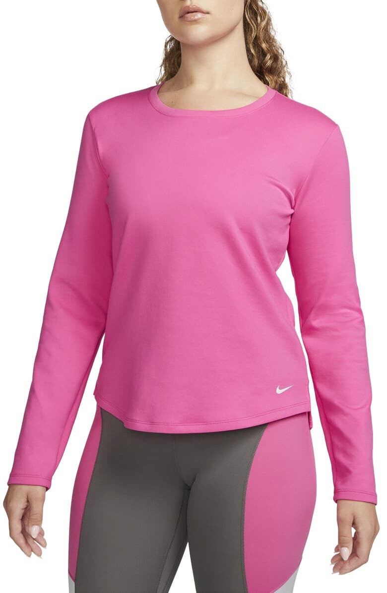 

Рубашка Therma-FIT с длинным рукавом NIKE, розовый/белый