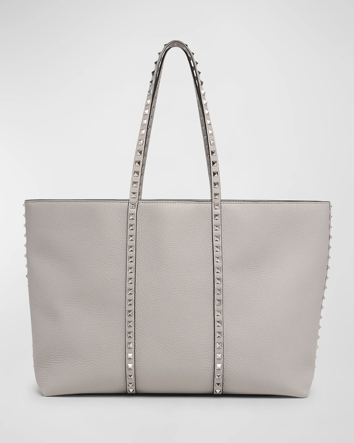 

Кожаная большая сумка Rockstuds Valentino Garavani, цвет Dove Grey
