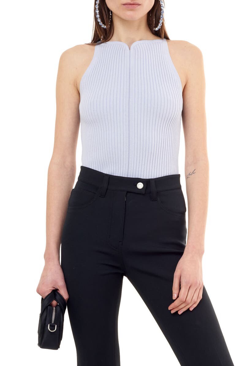 

Майка в рубчик с вышитым логотипом Swallow COURRÈGES