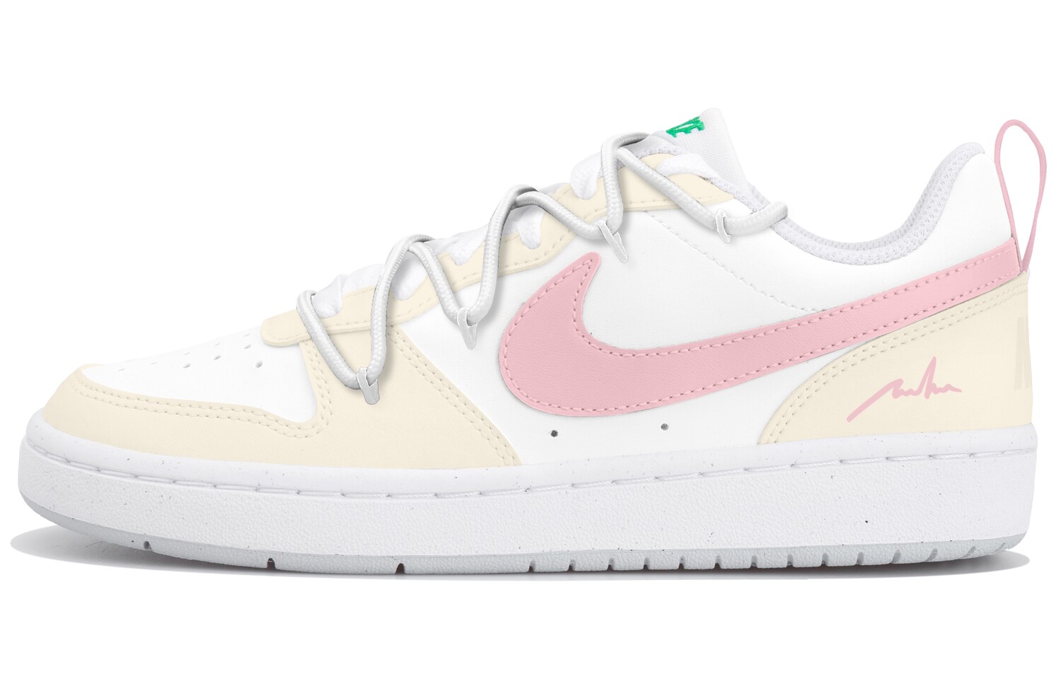 

Кроссовки Nike Court Borough 2 Skateboarding Shoes Women's Low-top White/Pink/Yellow, белый