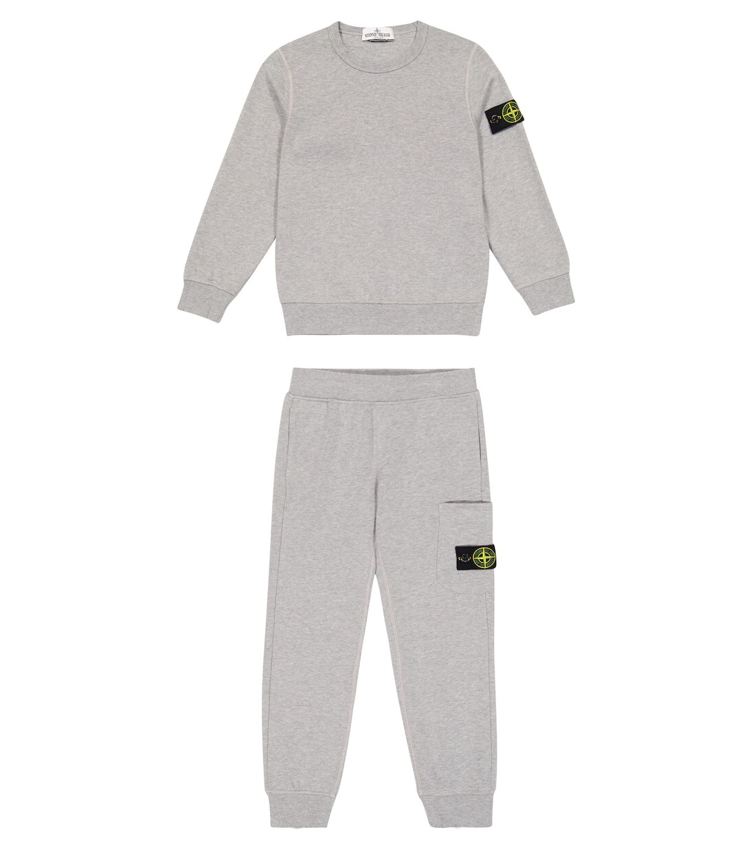 

Хлопковые спортивные штаны и толстовка Stone Island Junior, серый