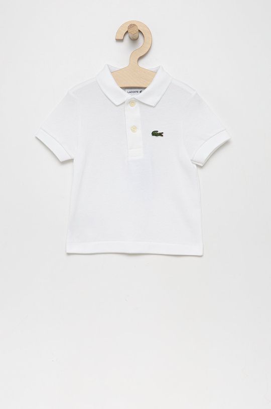 Рубашка-поло из детской шерсти Lacoste, белый цена и фото