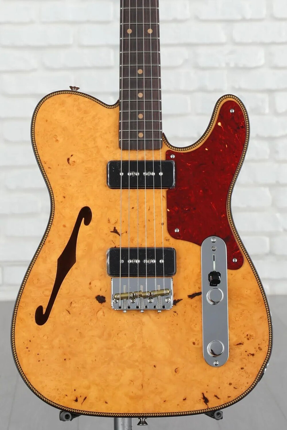 

Fender Custom Shop Artisan Dual P-90 Maple Burl Telecaster — Aged Natural