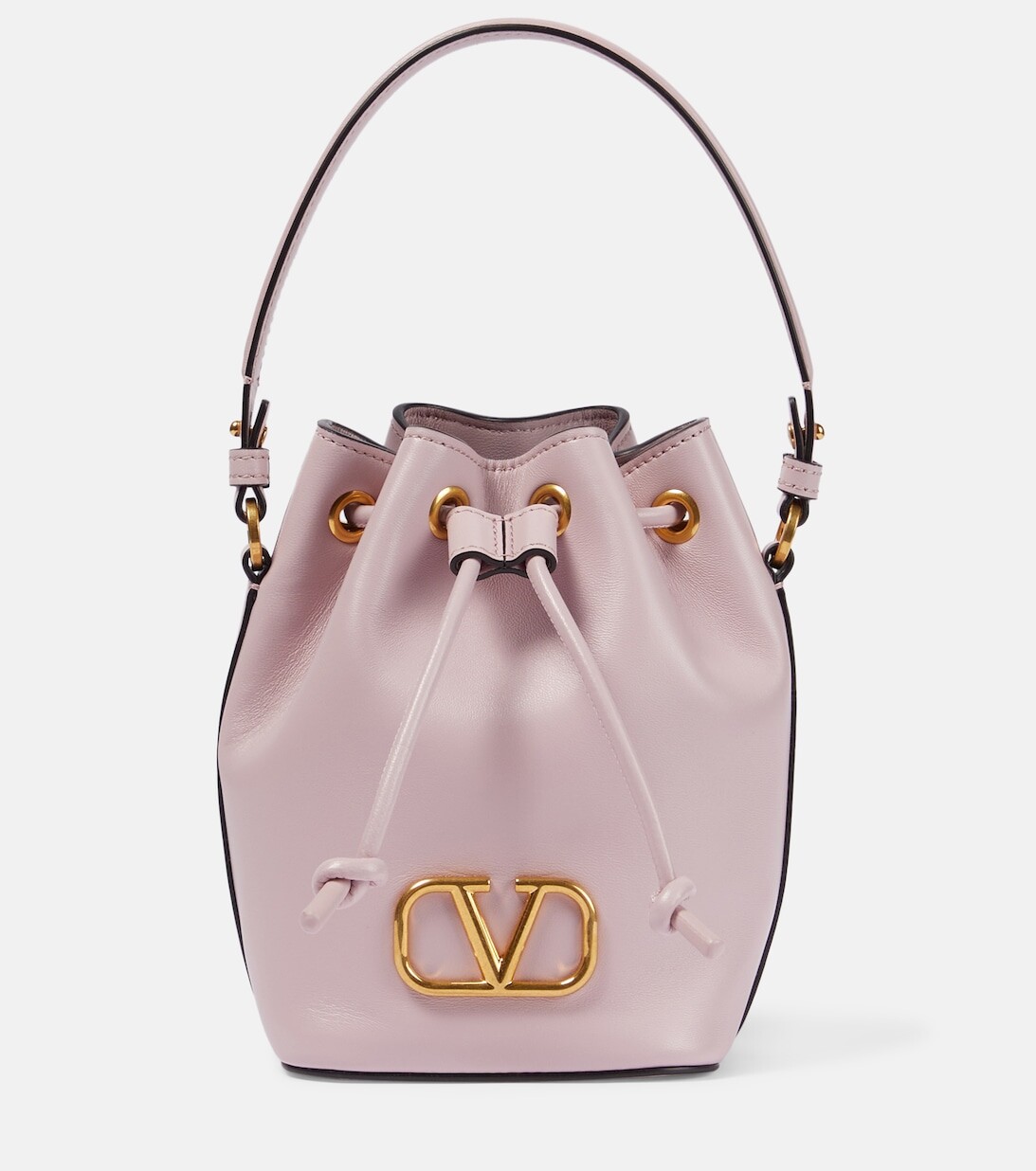 

Кожаная сумка-ведро VLogo Signature Mini Valentino Garavani, розовый