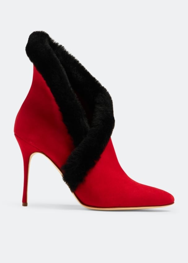 

Ботинки Manolo Blahnik Nestanu Suede, красный