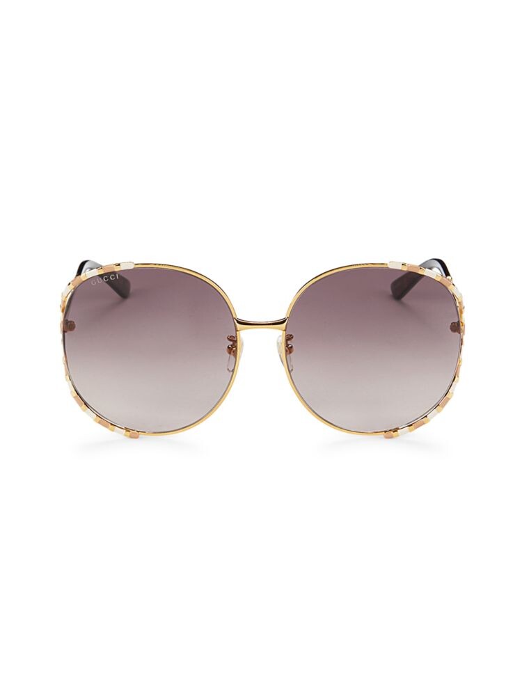 

Круглые солнцезащитные очки 64MM Gucci, желтый
