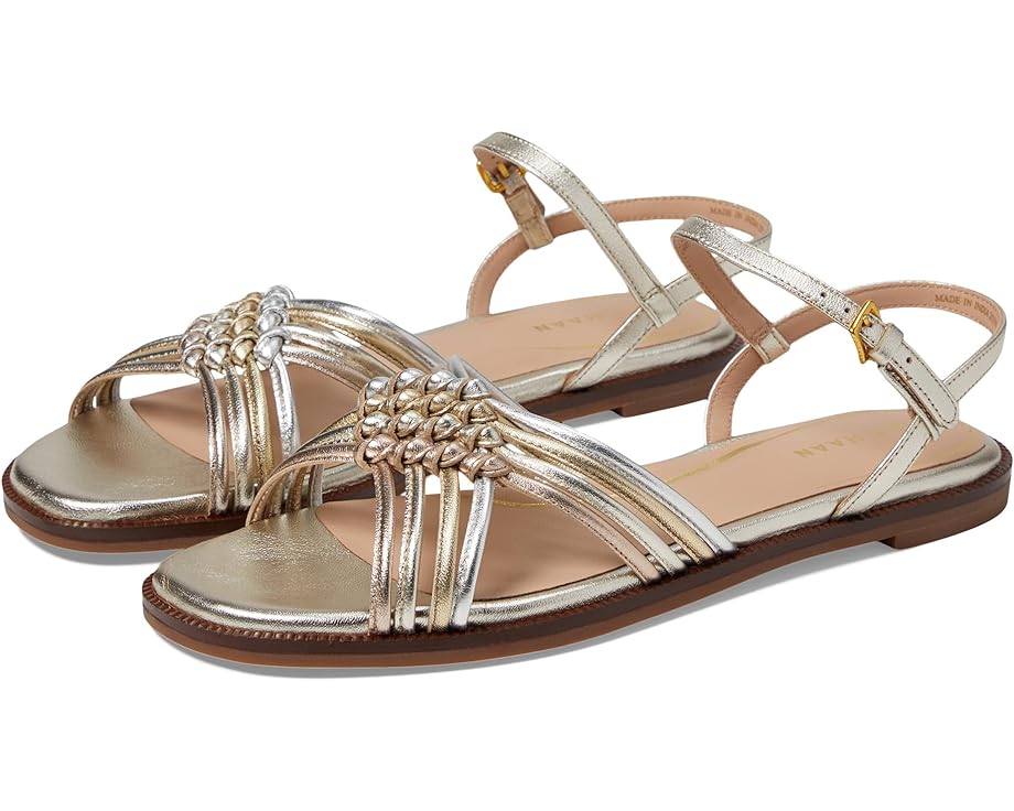 Сандалии Cole Haan Jitney Knot Sandals, цвет Soft Gold/Silver/Rose Gold Talca 10x inner 18x25mm adjustable risgs ellipse blank bezel setting tray for cameo cabochons antique bronze silver rose gold fittings