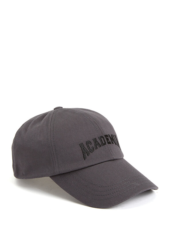 Антрацитовая мужская шляпа с вышитым логотипом Academia