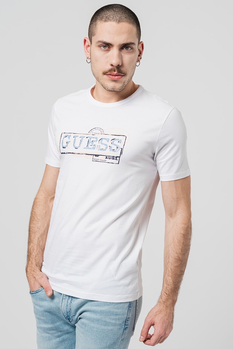 

Узкая футболка с логотипом Guess, белый