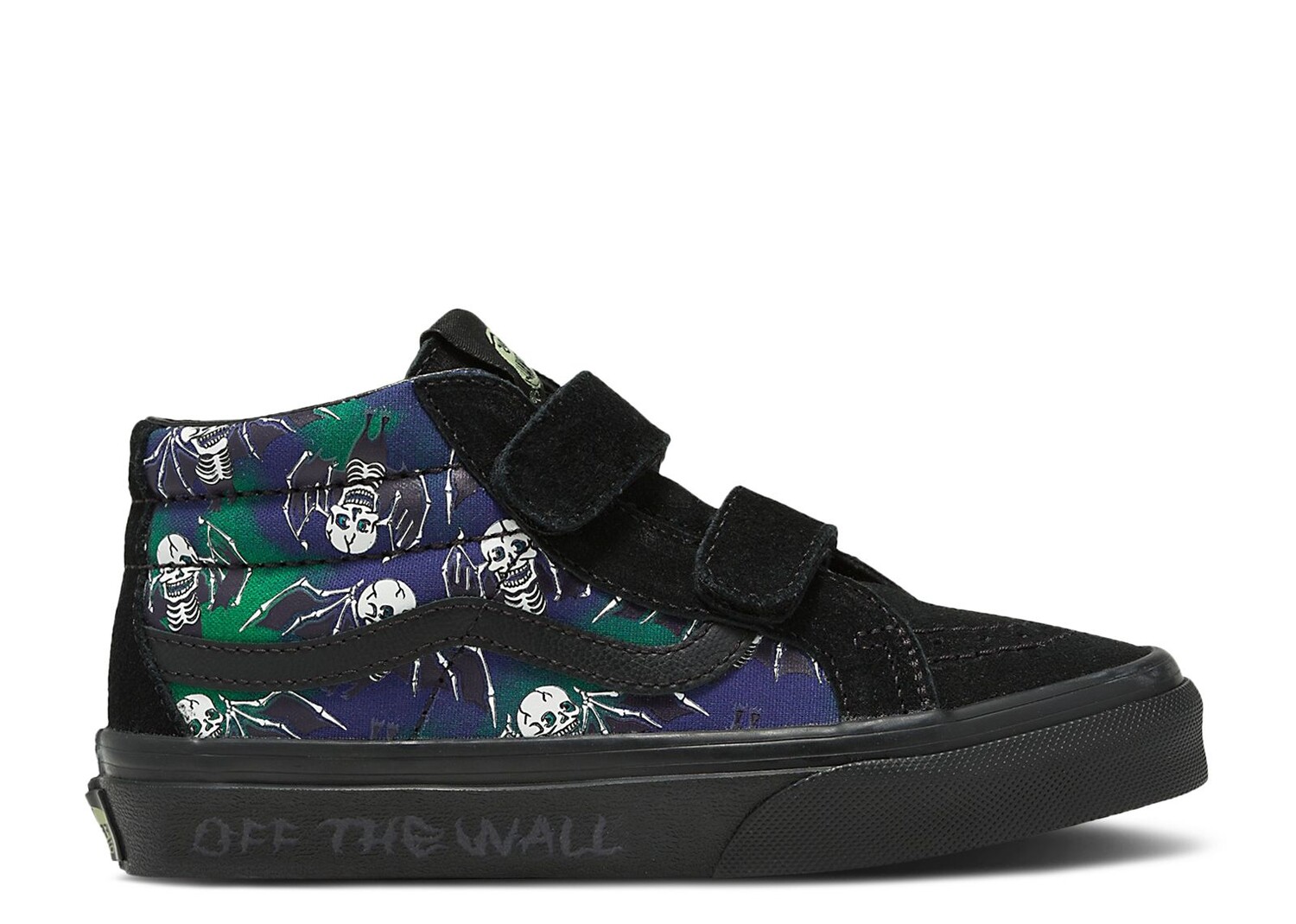 

Кроссовки Vans Sk8-Mid Reissue V Kids 'Glow-In-The-Dark Skull Print', черный