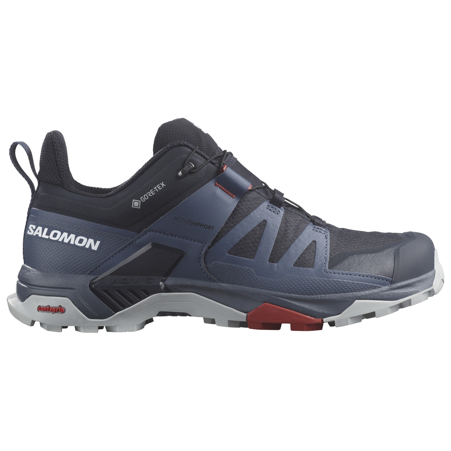 Мультиспортивная обувь Salomon X Ultra 4 GTX, цвет Carbon/Bering Sea/Pearl Blue