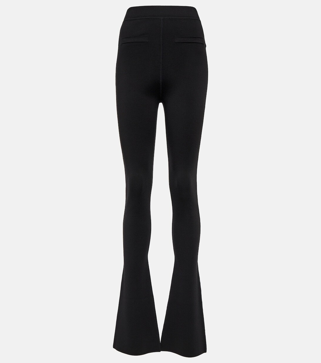 

Расклешенные шерстяные леггинсы с высокой посадкой SAINT LAURENT, черный