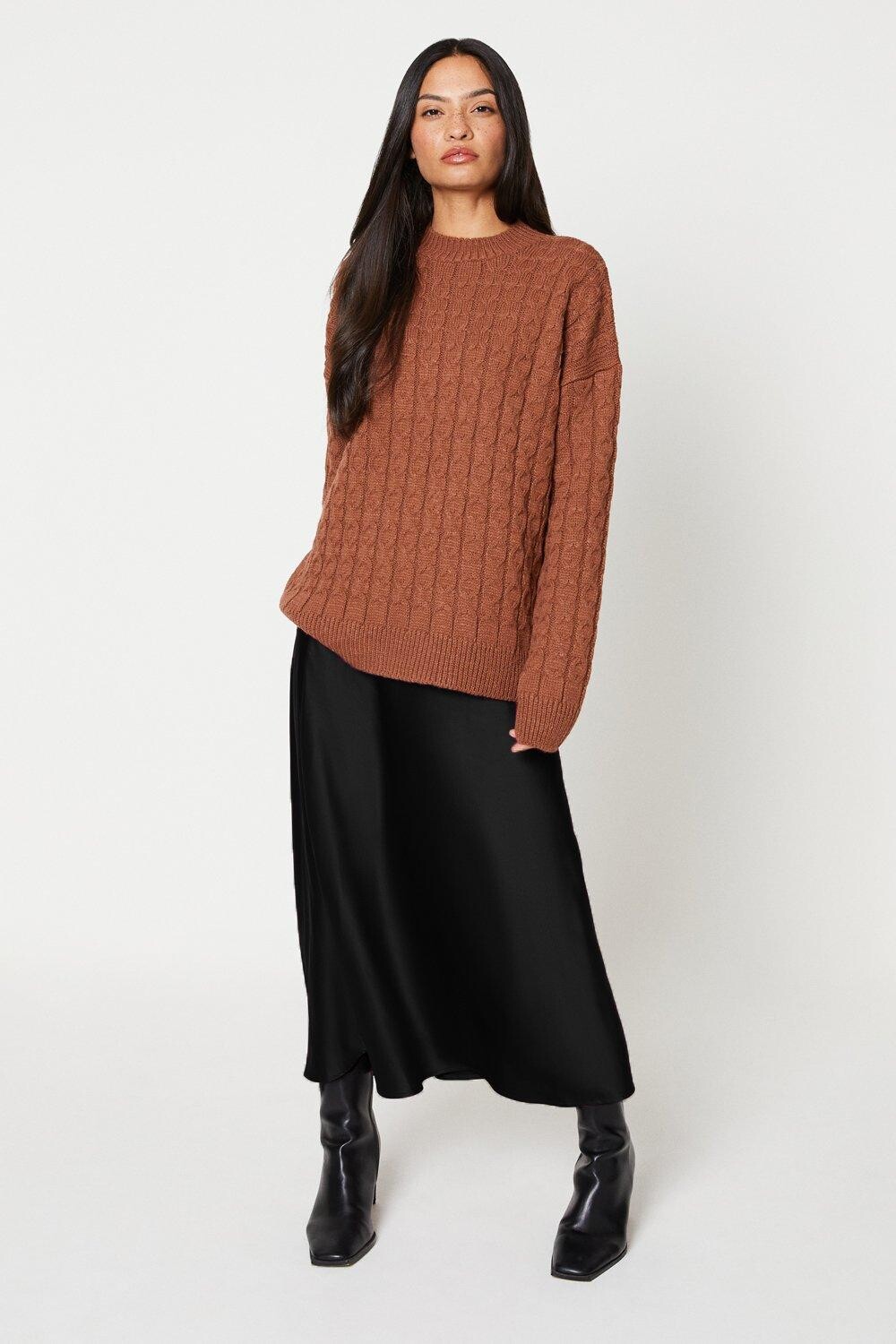 

Длинный джемпер со стежками Dorothy Perkins, оранжевый
