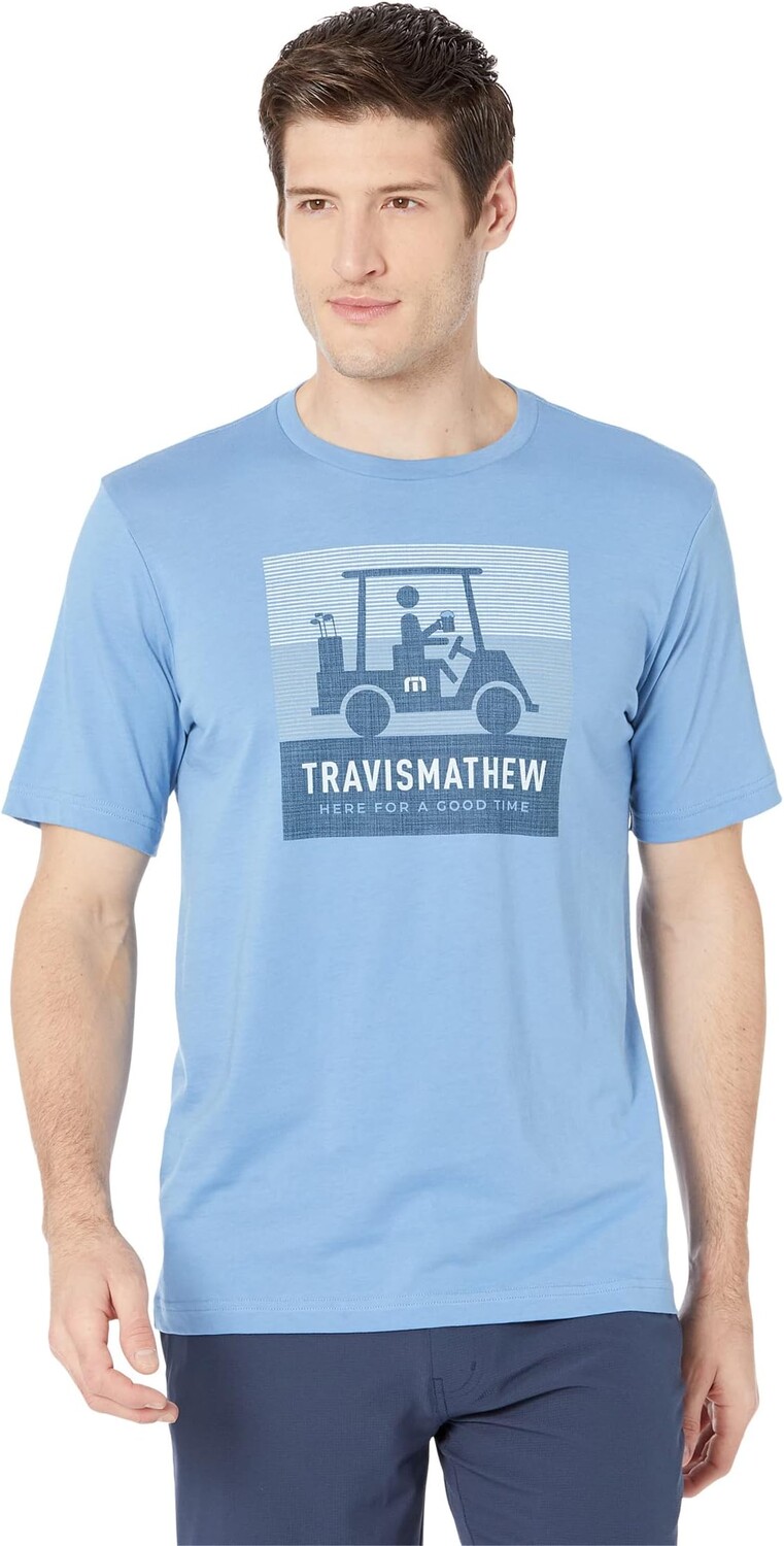 

Футболка TravisMathew Smokey Air, цвет Riviera