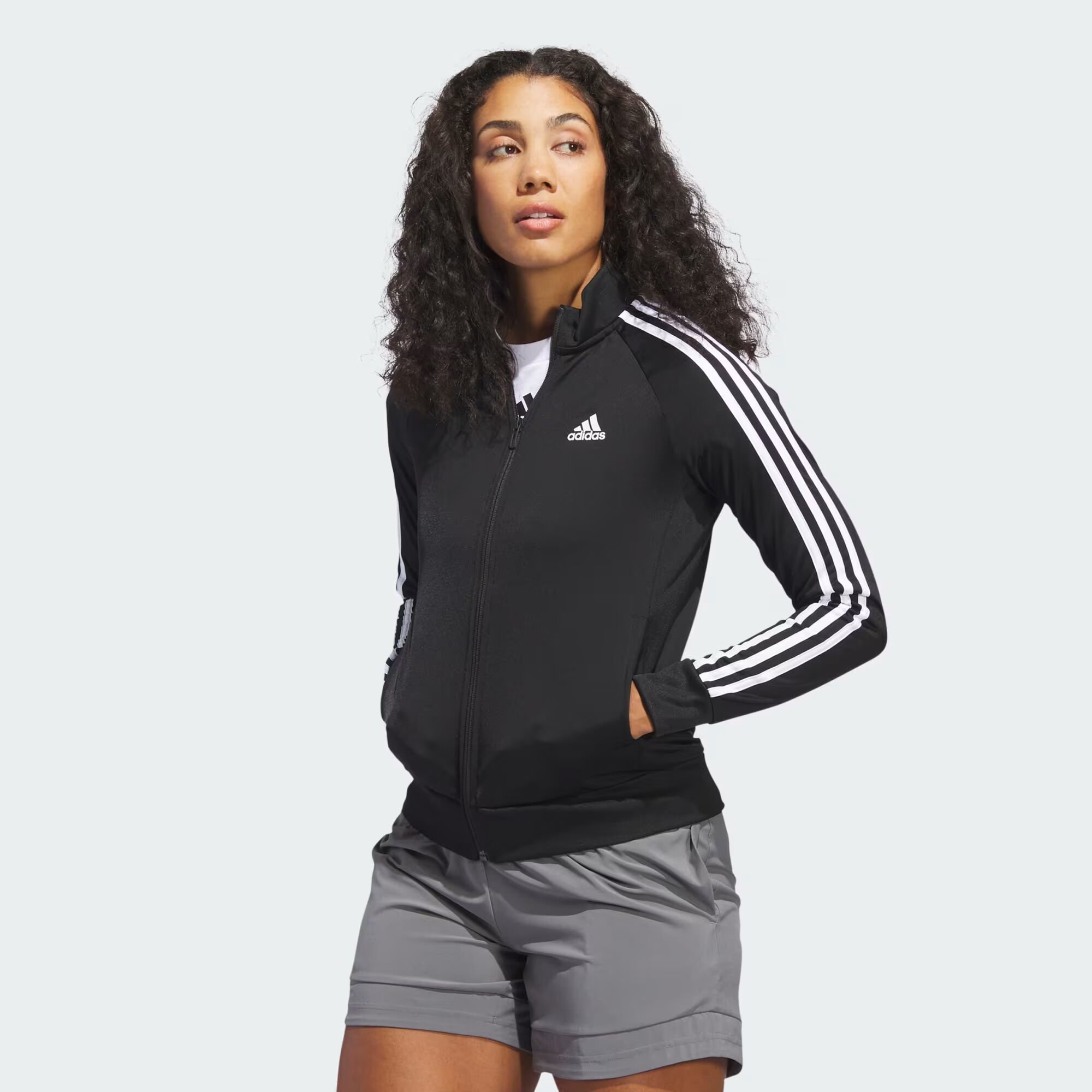 

Узкая спортивная куртка с 3 полосками Primegreen Essentials Warm-Up Adidas, цвет Black