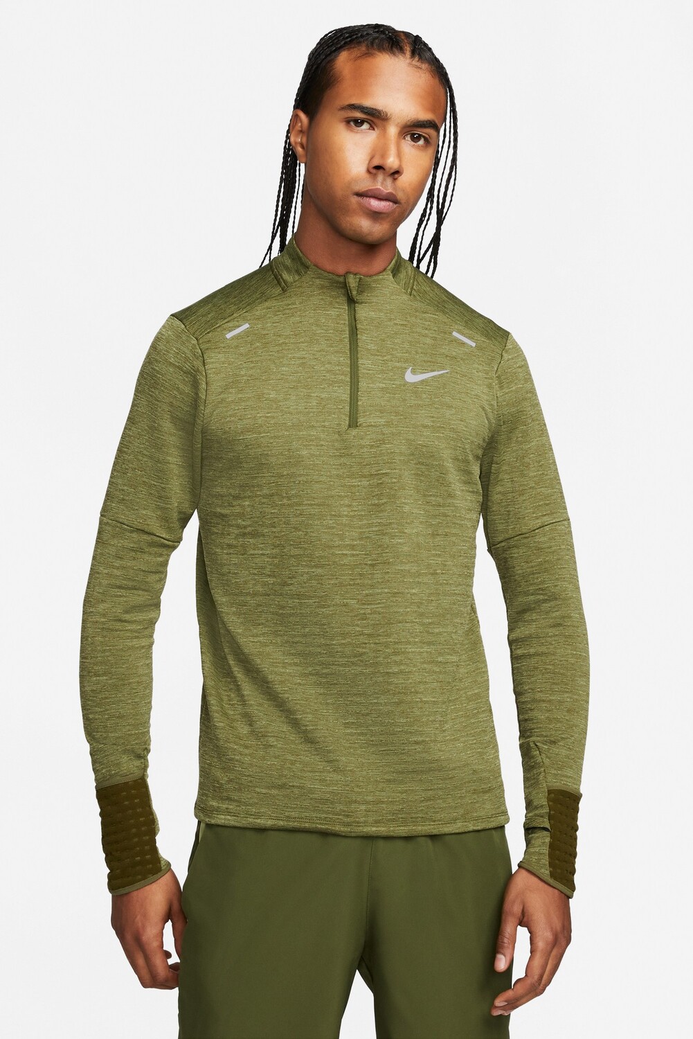 

Футболка Therma-FIT Repel Element с молнией до половины - мужская Nike, зеленый