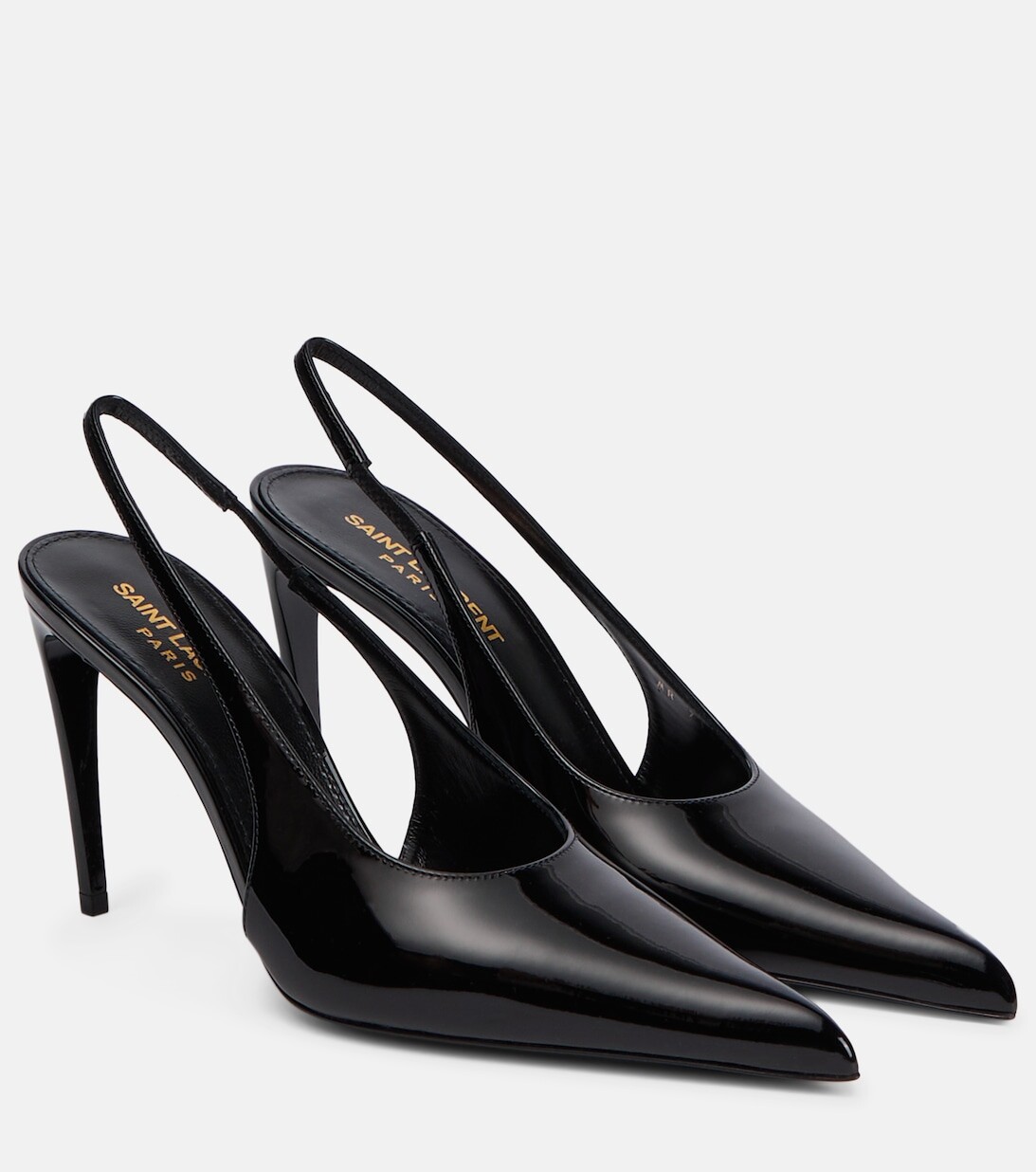 

Туфли Pulp 90 из лакированной кожи с ремешком на пятке Saint Laurent, черный
