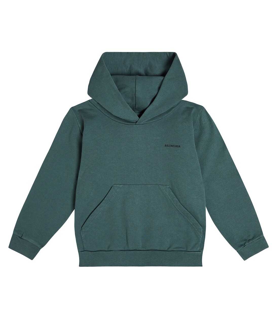 

Худи из смесового хлопка с логотипом Balenciaga Kids, черный