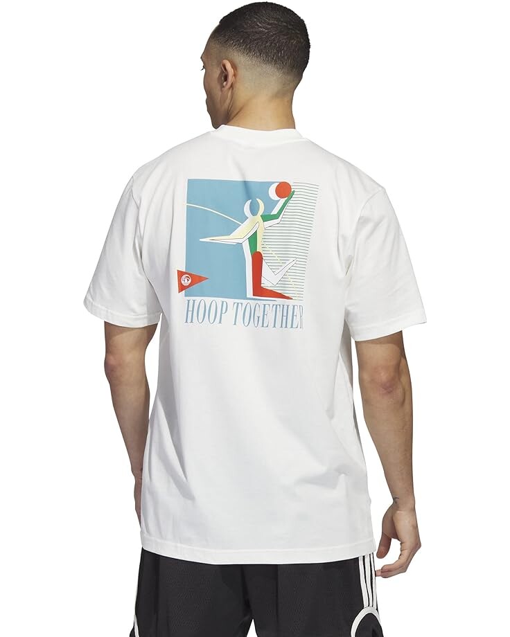 

Футболка Adidas Hoop Prep Graphic Tee, белый