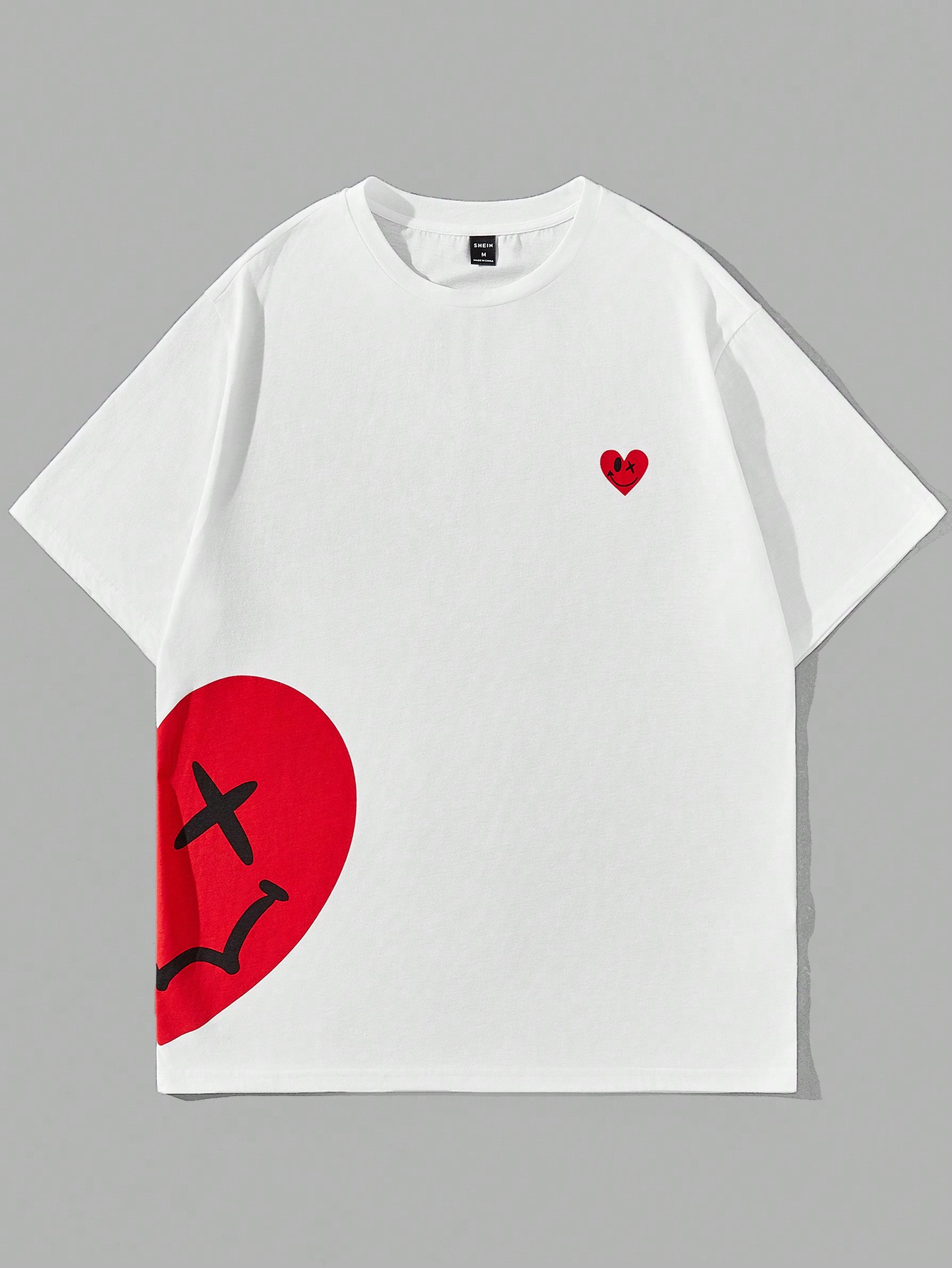 Мужская футболка свободного кроя с принтом в форме сердца Manfinity Hypemode, белый