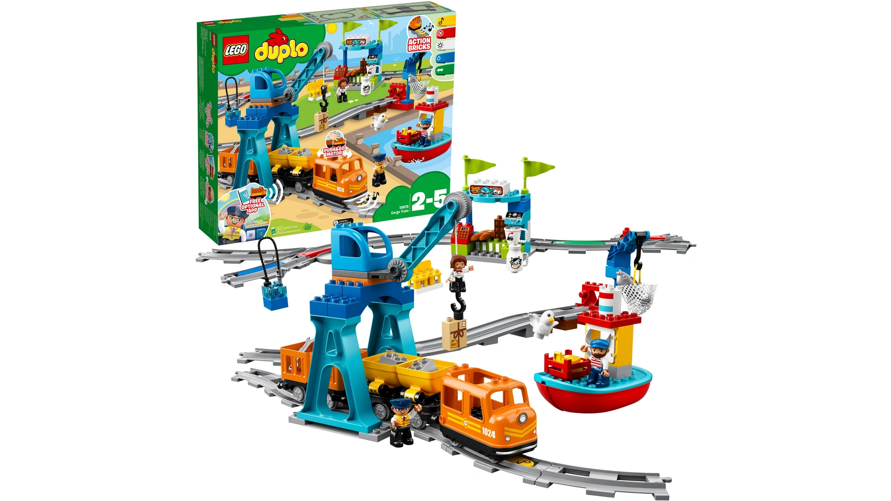Lego DUPLO Товарный поезд lego duplo приключения в ванной плавучий поезд для зверей 14 дет 10965